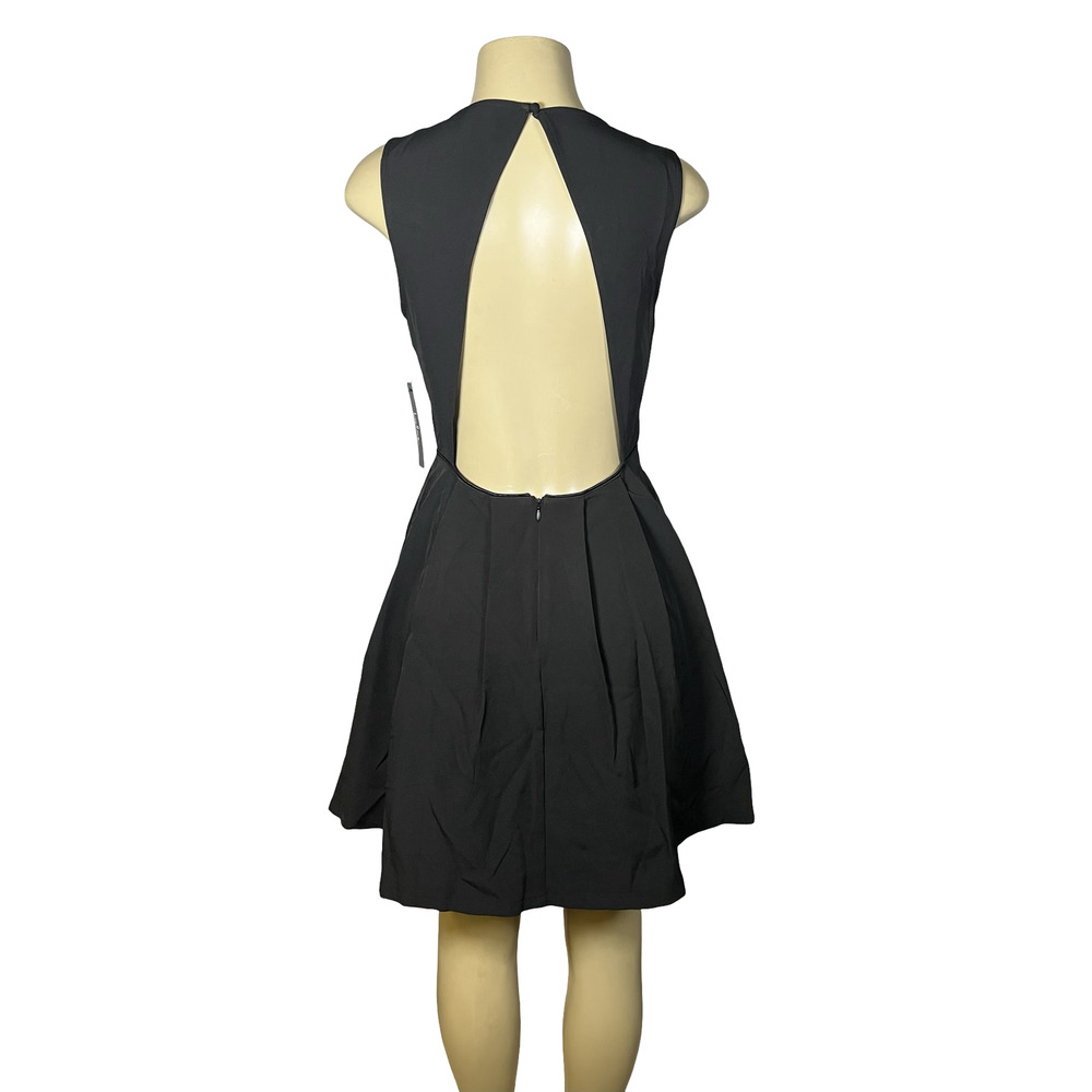 Lulus Dress Womens Large Black Open Back‎ Fit & Flare Mini Cocktail Party